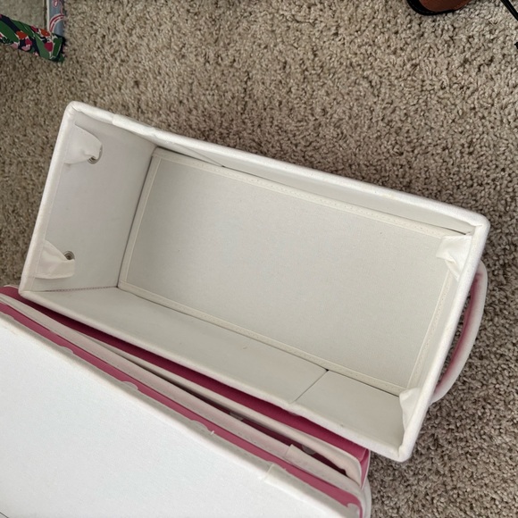 Pottery Barn Teen Dottie Canvas Pink Polka Dot Storage Bins - Picture 10 of 10